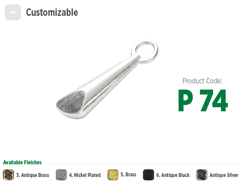 Puxador delicado para zíperes metálicos, sintéticos ou plásticos. Puxador moderno, sofisticado e com opções de banho: ouro velho, niquelado, dourado, preto oxidado e prata velho.