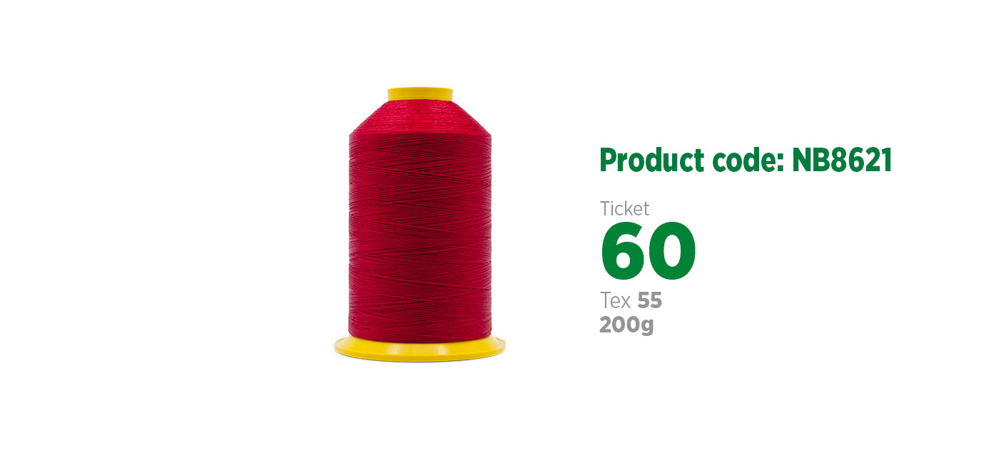 Linha de Nylon Bonderizado para costura industrial (linha de calçado ou linha para couro), etiqueta 60, tex 55, 200g SANCRIS.