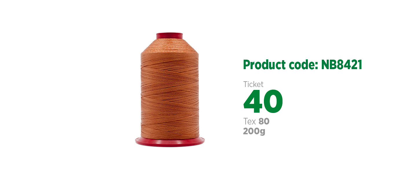 Linha de Nylon Bonderizado para costura industrial (linha de calçado ou linha para couro), etiqueta 40, tex 80, 200g SANCRIS.